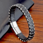 läderarmband silver