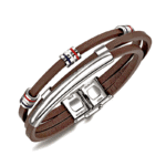 läder armband med silverdetaljer